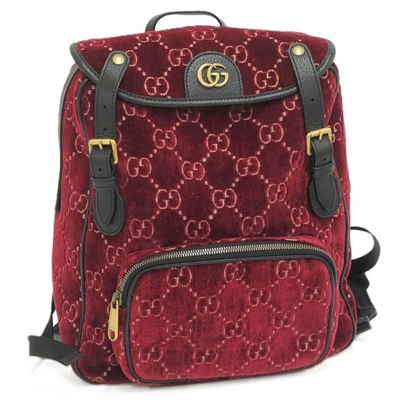 Gucci Backpack GG Velvet Velor Red main image 10